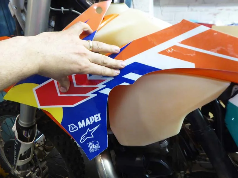 install-dirt-bike-graphics-ktm-17 – If you can’t afford the latest box-fresh metal in the showroom, fitting new...