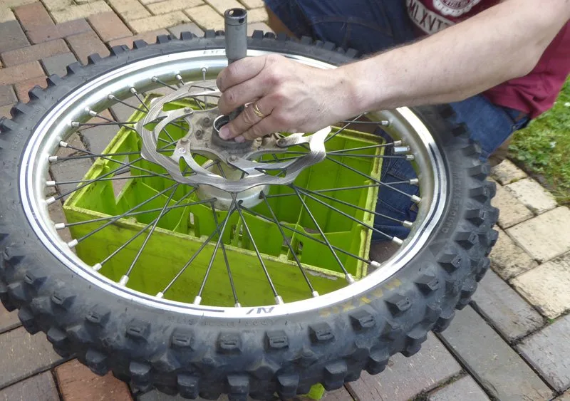 Wheel-bearing-change-15 – Wheel bearing replacement on a dirt bike is an occupational hazard. On (Motorcycle Maintenance)