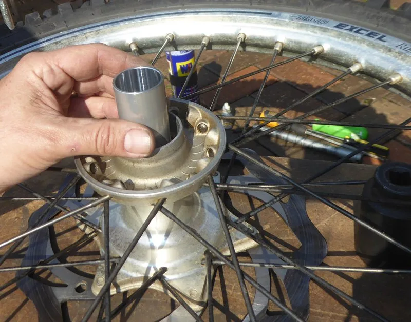 Wheel-bearing-change-9 – Wheel bearing replacement on a dirt bike is an occupational hazard. On (Motorcycle Maintenance)