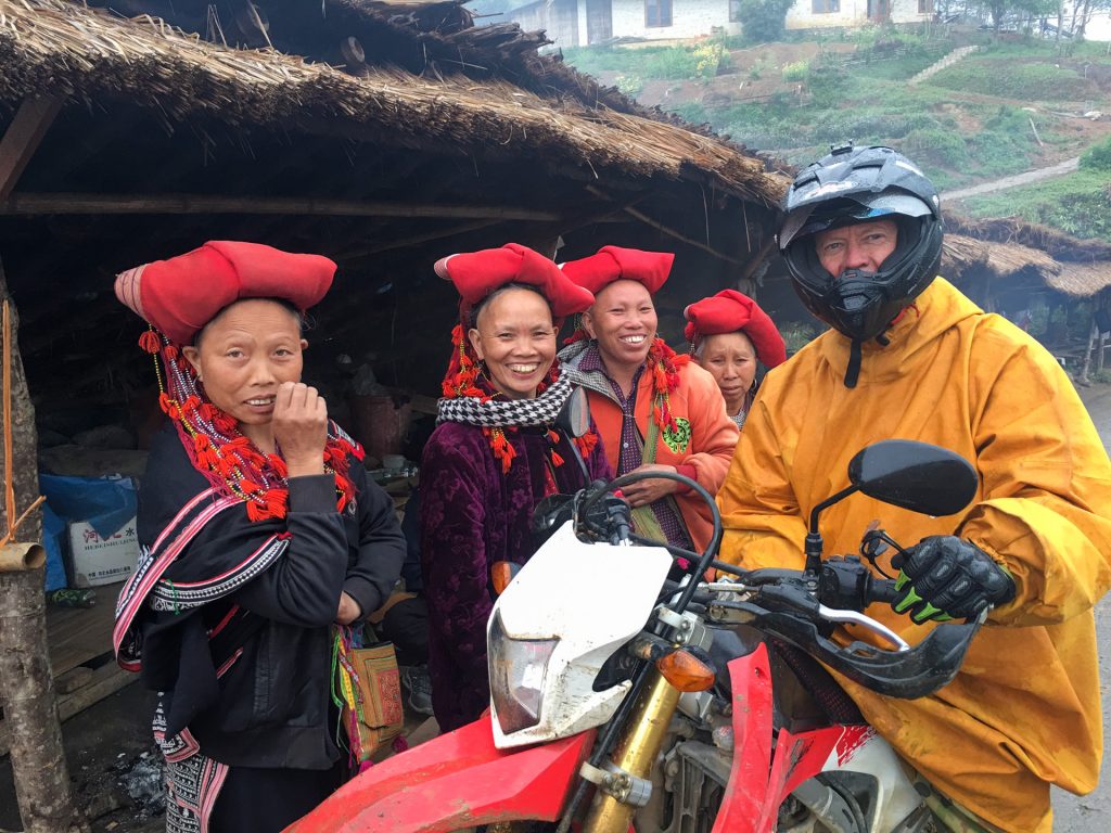 Meeting the local tribeswomen in north Vietnam.