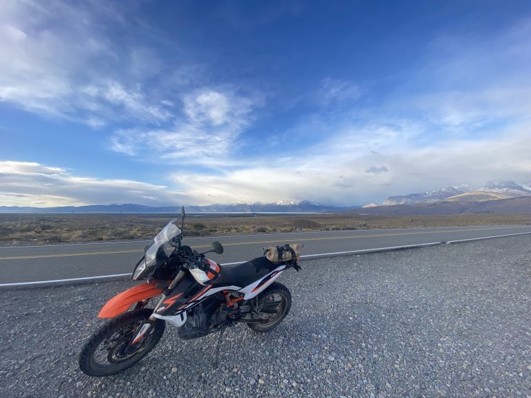 Riding to Perito Moreno glacier in Patagonia.