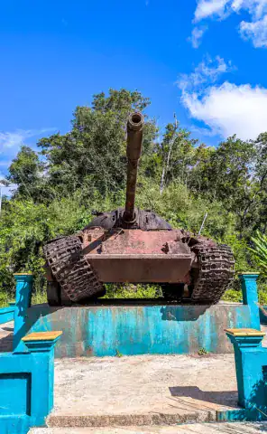 Ride Expeditions - Motorcycle Tours - Ho Chi Minh Trail - Spot old tanks and other war scrap left beside the trail