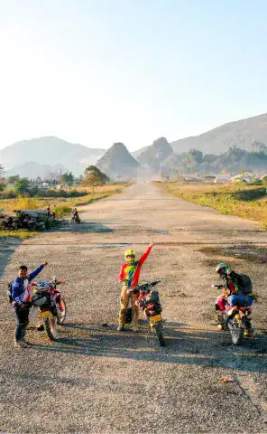 Ride Expeditions - Motorcycle Tours - Dirt and Secrets - Stay at Long Chen, an old CIA airbase once known as the Most Secret Place on Earth. We will have a BBQ right there on the runway