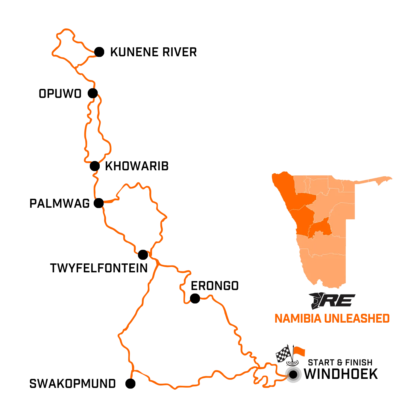 Namibia Unleashed - map