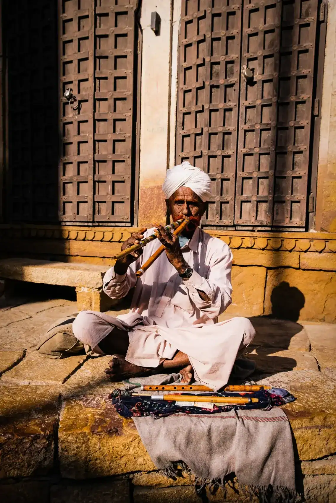 Flute player in Rajasthan, India