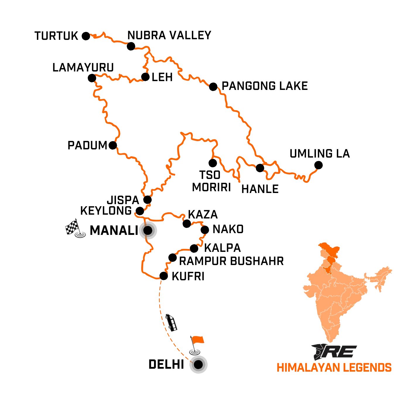 Himalayan Legends – The Ultimate Expedition - map