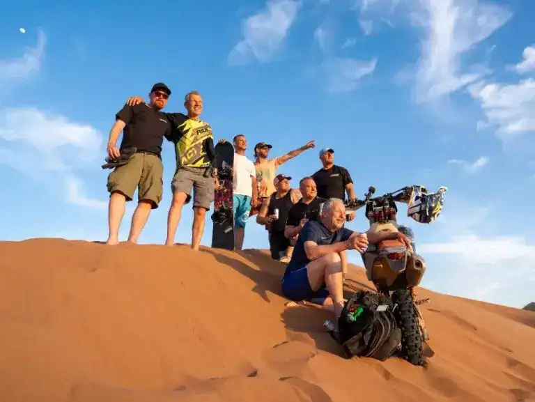 Dirt bike tour group celebrates an epic Morocco desert ride on dunes – Europe’s closest faraway place. Get ready to...