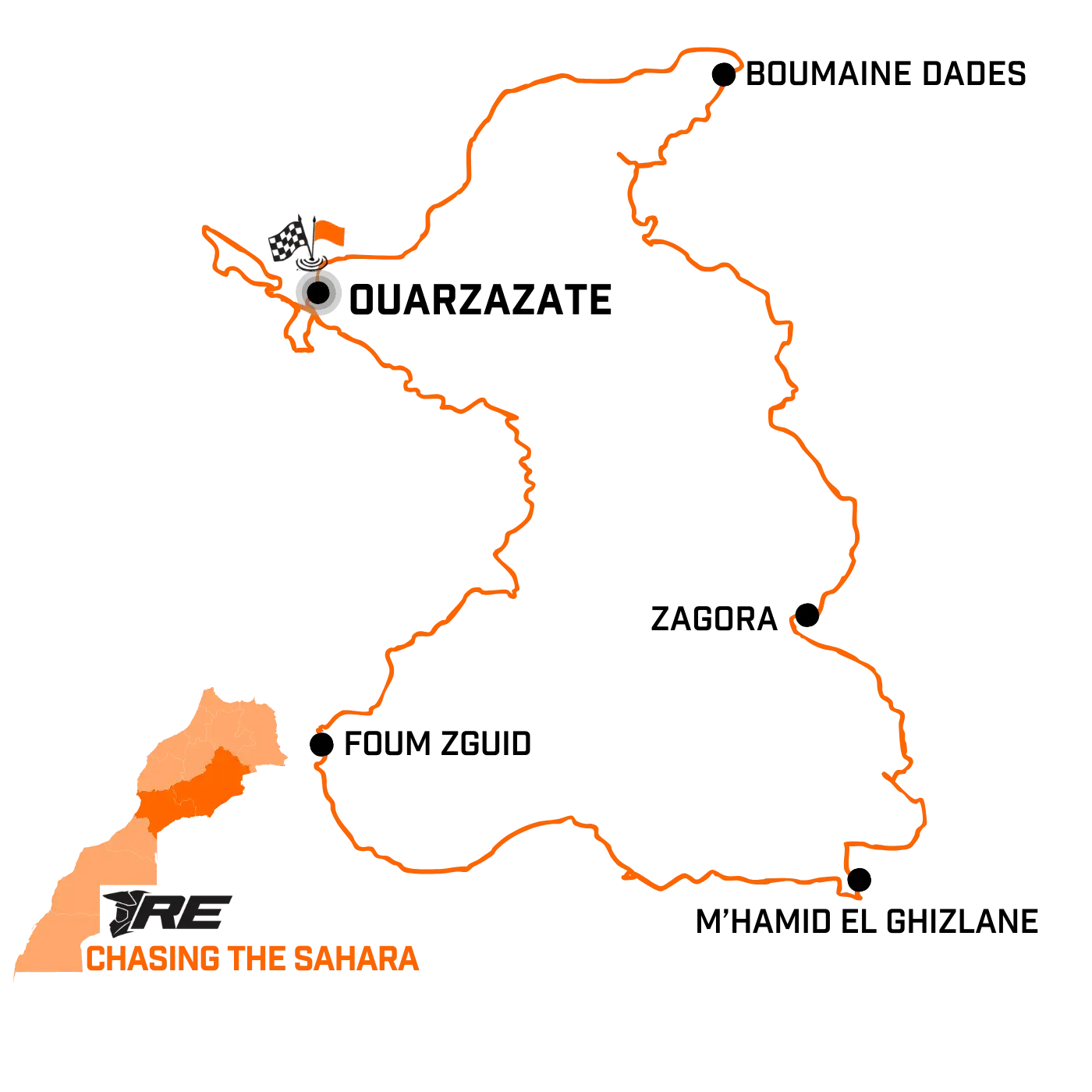 Chasing the Sahara - map