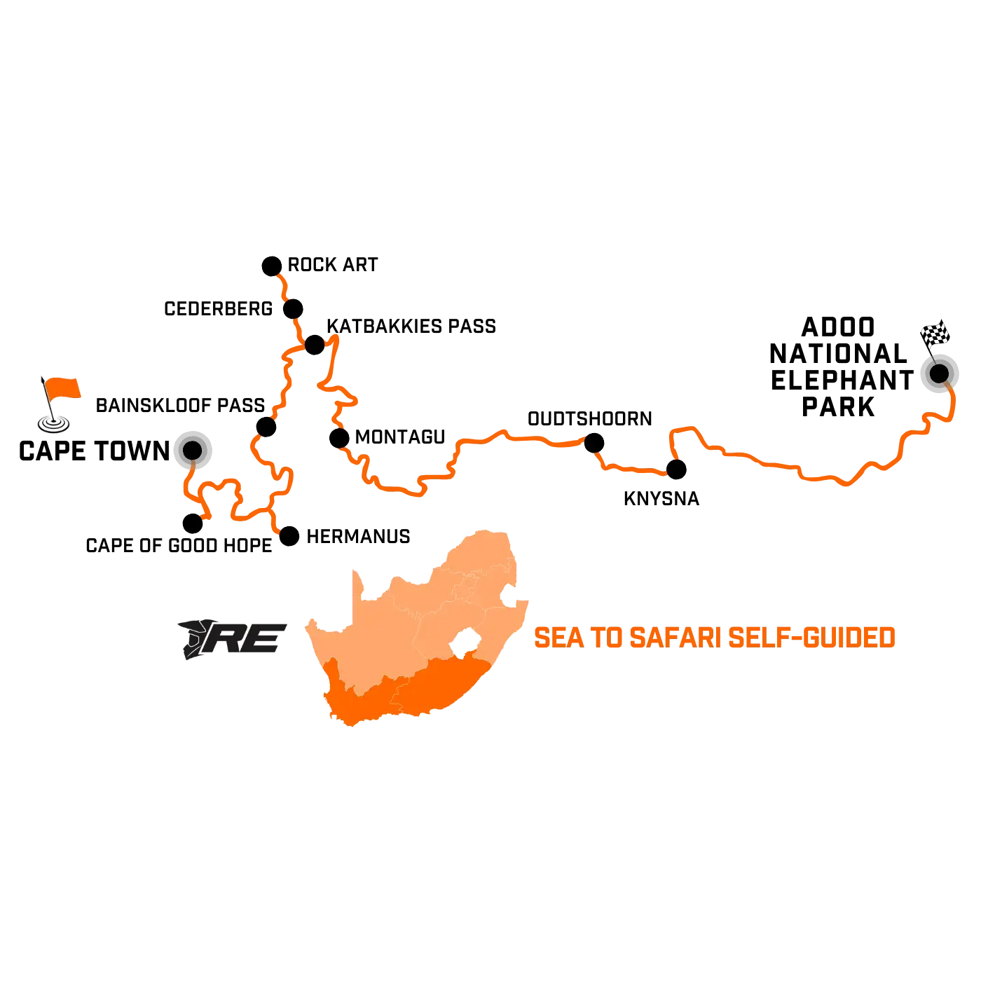 Sea to Safari - map