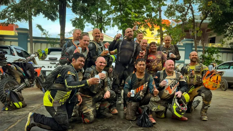 Off-road motorcycle touring in Cambodia.