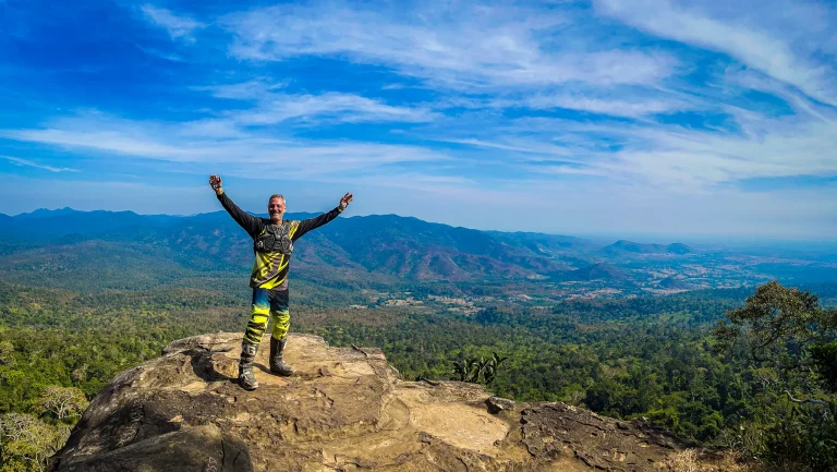 Off-road motorcycle touring in Cambodia.