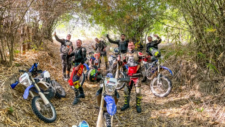 Off-road motorcycle touring in Cambodia.
