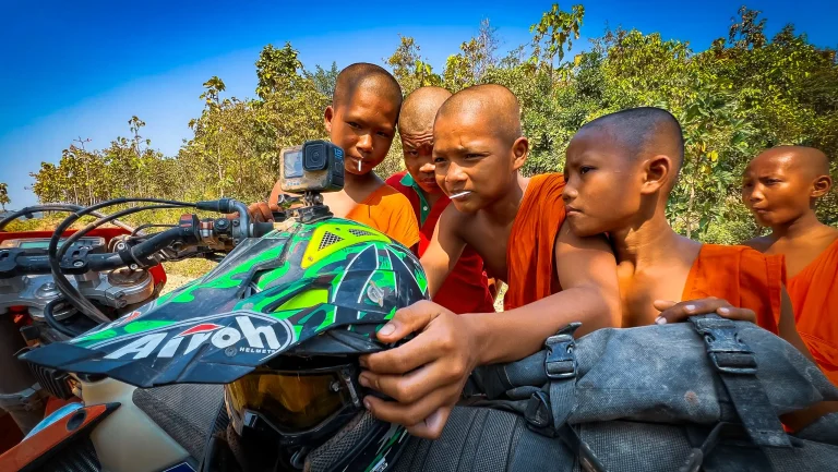 Off-road motorcycle touring in Cambodia.
