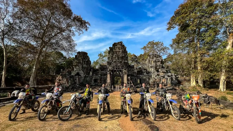 Off-road motorcycle touring in Cambodia.