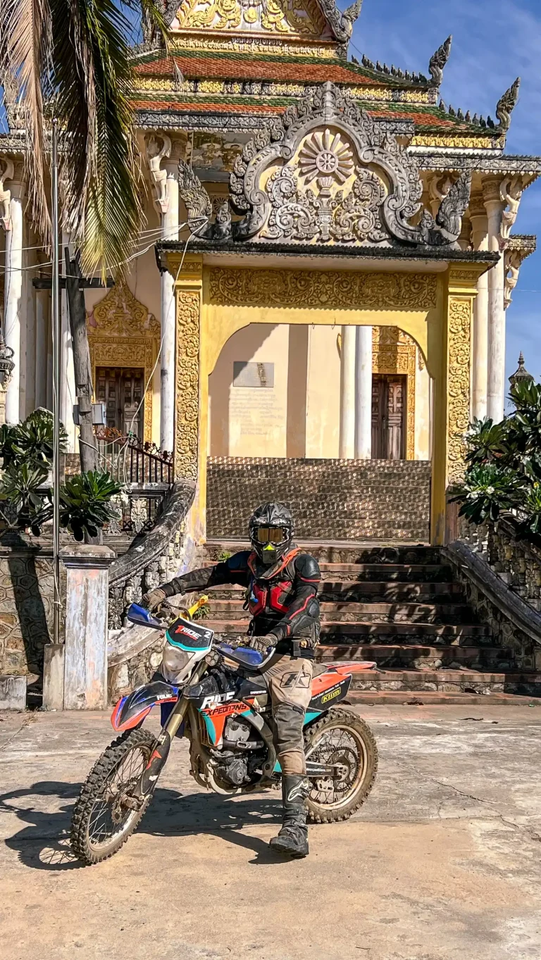 Off-road motorcycle touring in Cambodia.
