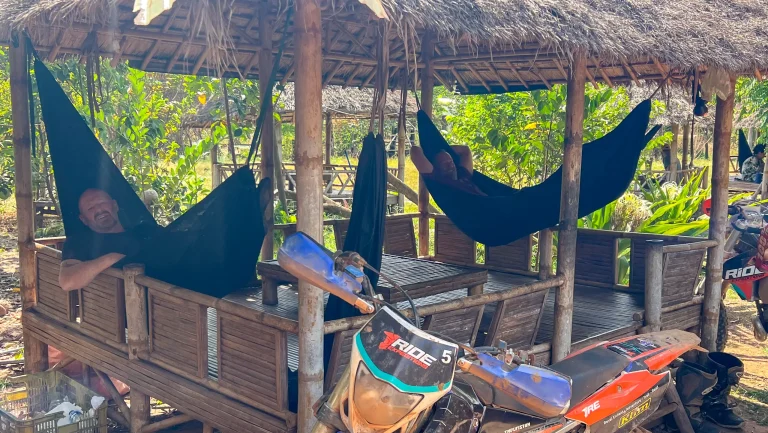 Off-road motorcycle touring in Cambodia.