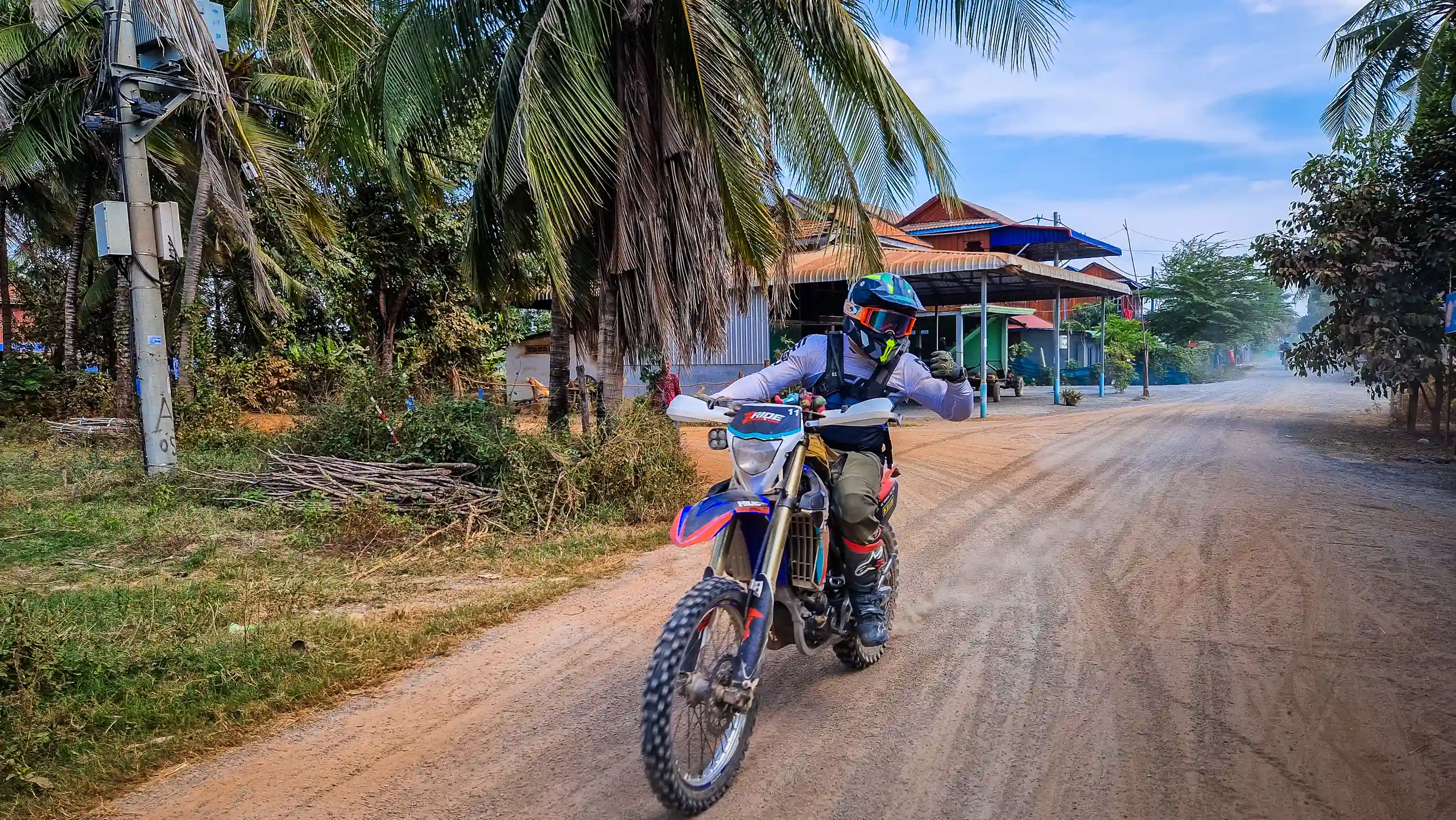 Off-road motorcycle touring in Cambodia.