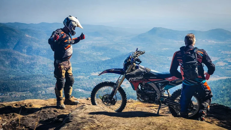 Off-road motorcycle touring in Cambodia.