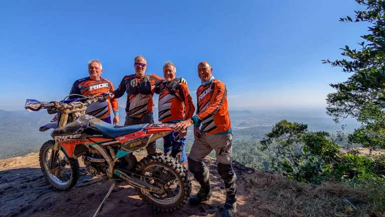 Off-road motorcycle touring in Cambodia.