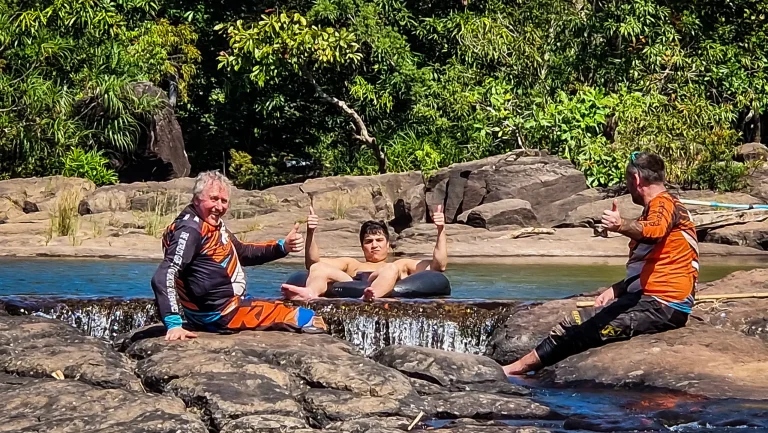 Off-road motorcycle touring in Cambodia.