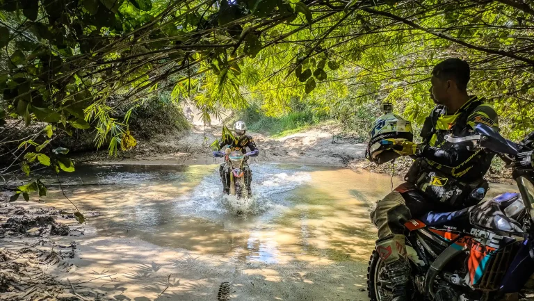 Off-road motorcycle touring in Cambodia.