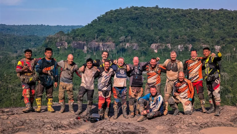 Off-road motorcycle touring in Cambodia.