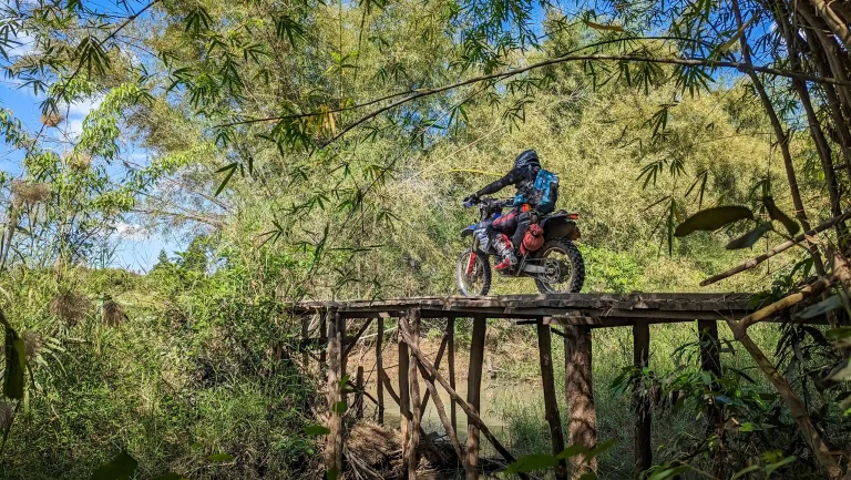 Off-road motorcycle touring in Cambodia.