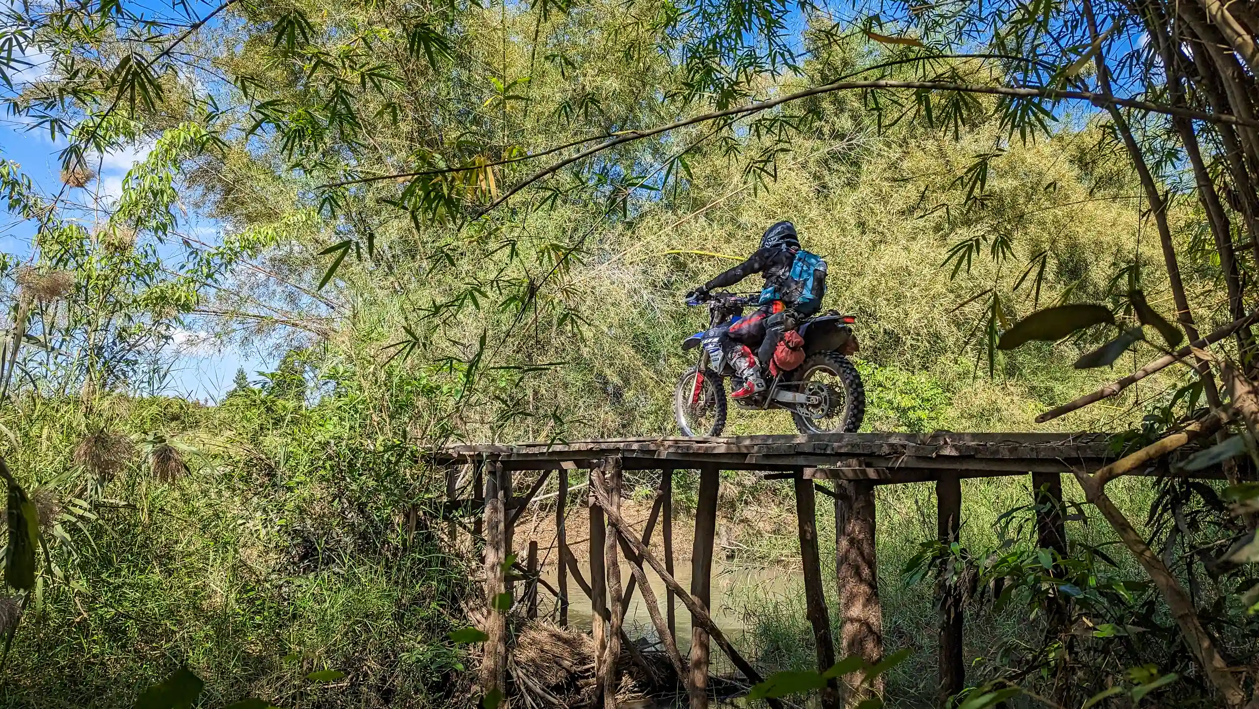 Off-road motorcycle touring in Cambodia.