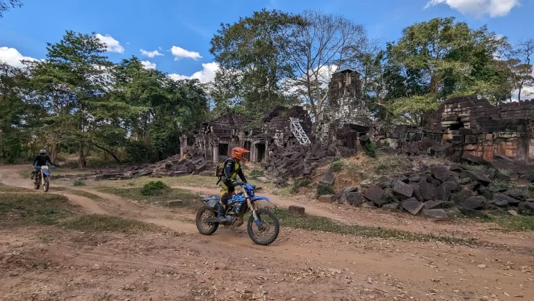 Off-road motorcycle touring in Cambodia.