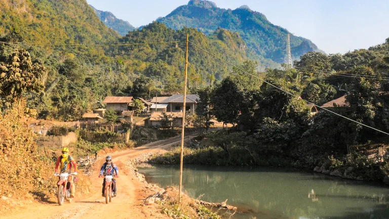 Laos motorcycle touring.