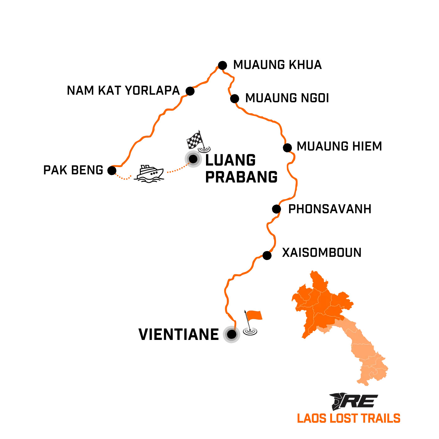 Laos Lost Trails - map